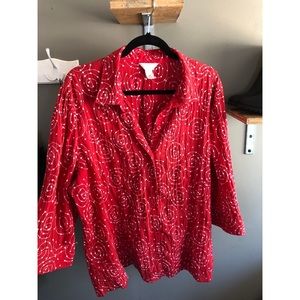 CJ Banks Red Detailed Shirt